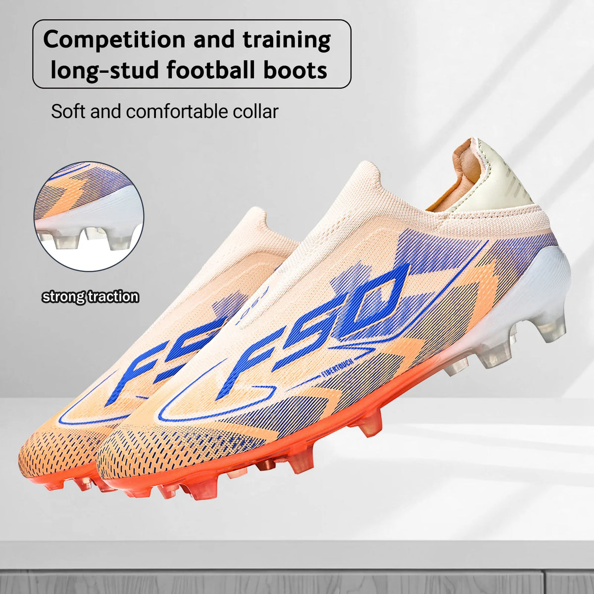 AG/FG Firm Ground Soccer Cleats for Men Women Kids Youth PU Fabric Rubber Sole Non-Slip Wear-Resistant Training Boots