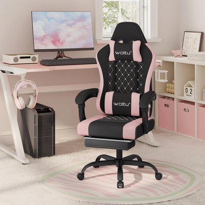 Cadeira de computador giratória WOLTU com função de massagem, cadeira de escritório ergonómica com almofada e apoio para os pés, cadeira gaming ajustável em altura