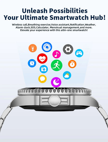 LIGE 2026 Smartwatch for Men  1.27" HD Display, Bluetooth Calling, IP68 Waterproof, Heart Rate & Fitness Monitor