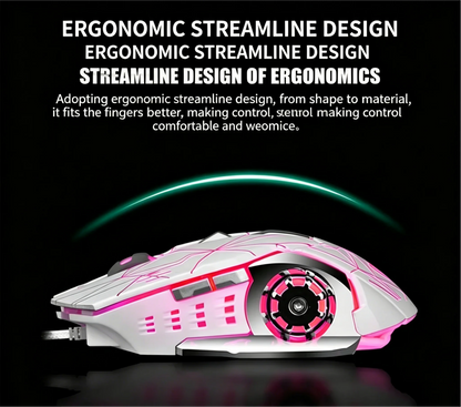 Mouse RGB dual-mode cablato e wireless 2.4G, mouse gaming ricaricabile silenzioso, mouse regolabile 3600 DPI per laptop