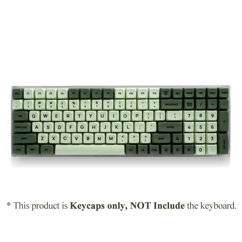 125 Tasten XDA PBT Tastenkappen-Set Matcha Green für mechanische Tastaturen mit 61/64/68/75/87/98/104/108 Tasten für Cherry/Gateron/Otemu/Kailh