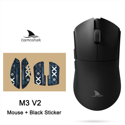 Ratón gaming Darmoshark M3 V2 Double 8K inalámbrico trimodo 26KDPI con sensor PAW3395, ratón macro para manos grandes para ordenador portátil y PC