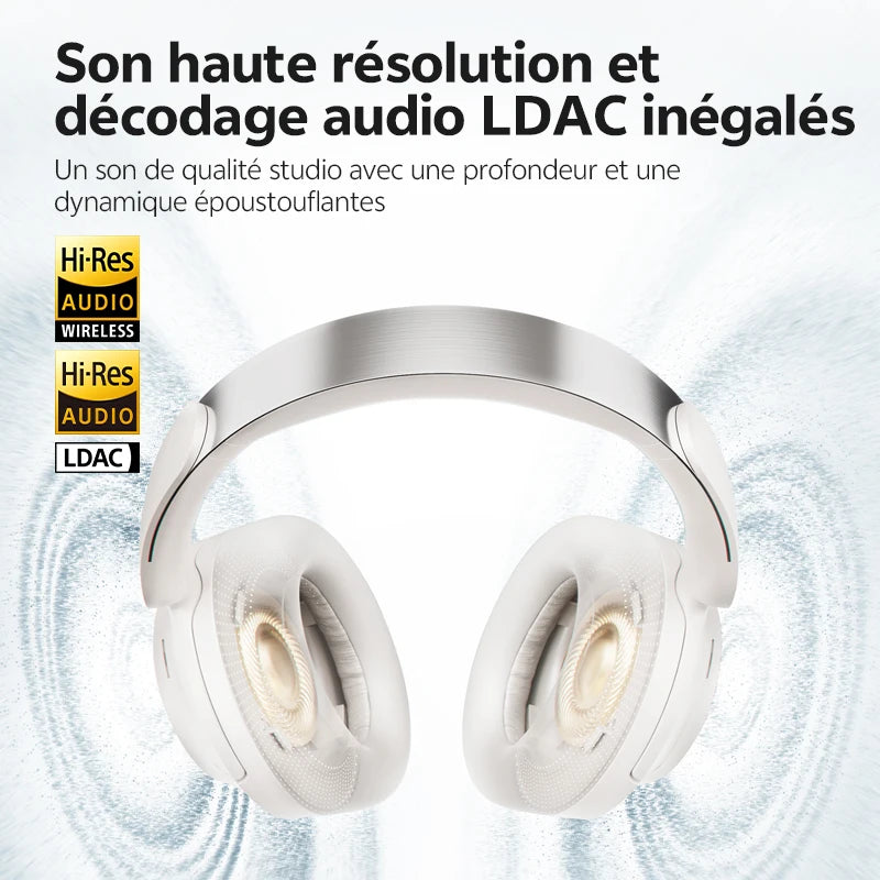 QCY H3S – Adaptiver ANC-Over-Ear-Bluetooth 6.0-Kopfhörer mit -56dB – Hi-Res LDAC Wireless-Headset, 102H Akku, räumlicher Klang mit Dual-Treiber