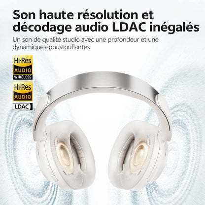 QCY H3S – Adaptiver ANC-Over-Ear-Bluetooth 6.0-Kopfhörer mit -56dB – Hi-Res LDAC Wireless-Headset, 102H Akku, räumlicher Klang mit Dual-Treiber