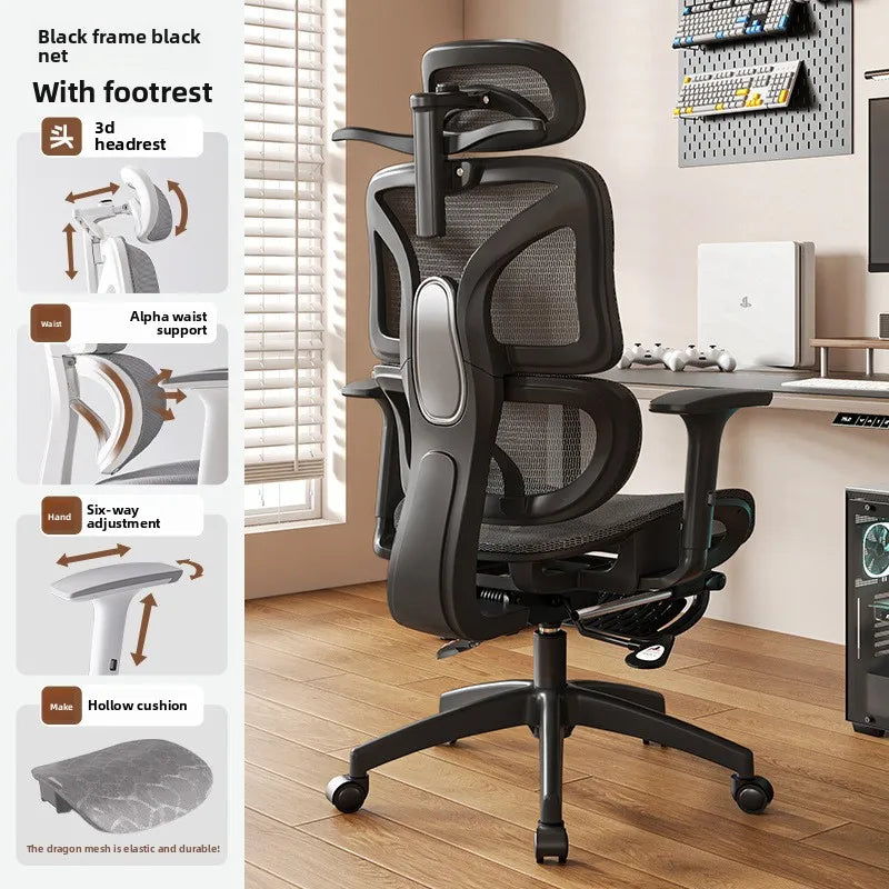 UVR Ergonomic Gaming Chair Office Chair with Reclining Function, Adjustable Computer Chair with Armrests, Comfortable Executive Chair for Home & Work
