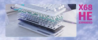 ATTACK SHARK X68 HE Rapid Trigger Mechanical Gaming Keyboard 60% Wired Hall Effect Keyboard with Adjustable Actuation, 8KHz Polling Rate & RGB Backlit