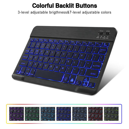 10inch Backlight Bluetooth Keyboard Mouse For IOS Android Windows,Backlit Keyboard For iPad,Wireless Teclado For Samsung Tablet