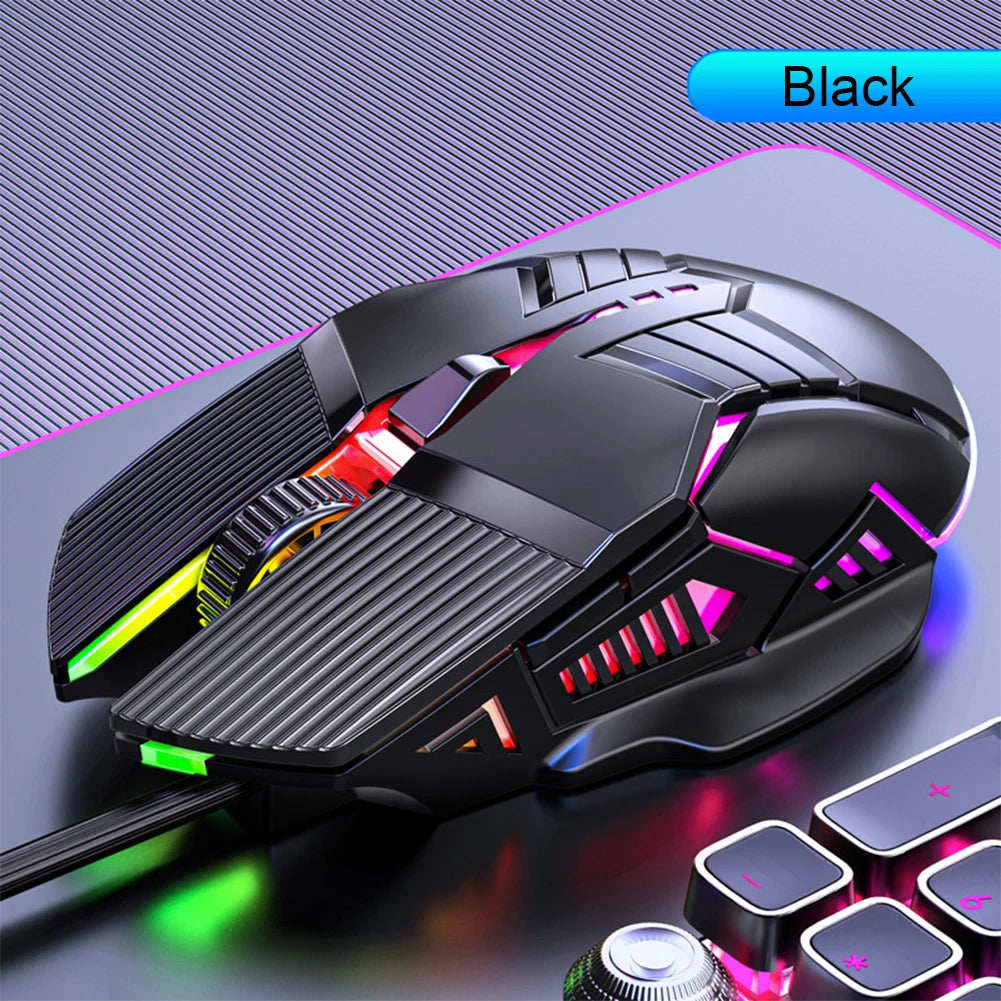 3200DPI Ergonomic Wired Gaming Mouse RGB Backlit USB Gaming Mouse with 6 Silent Buttons for PC Laptop