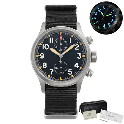 Militado ML1868 Watch - VK61 Quartz Movement 100m Waterproof Watches Men Stainless Steel Chronograph Sapphire Crystal Wristwatch
