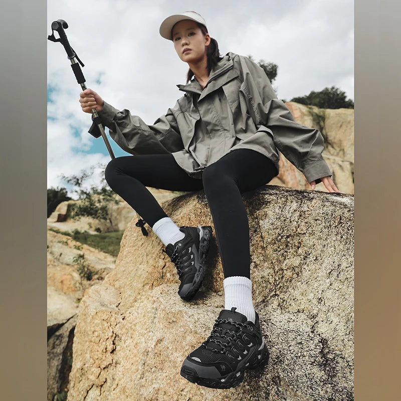 Men Women Hiking Shoes Non-slip Trekking Outdoor Sneakers Sports Shoes Camping Training Jogging Breathable Climbing Trail Shoes