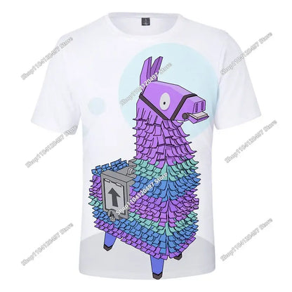 T-shirt 3D Halloween Peely para rapazes e raparigas, t-shirt de Natal Fortnite Battle Royale, streetwear infantil Victory Game, roupa para homem