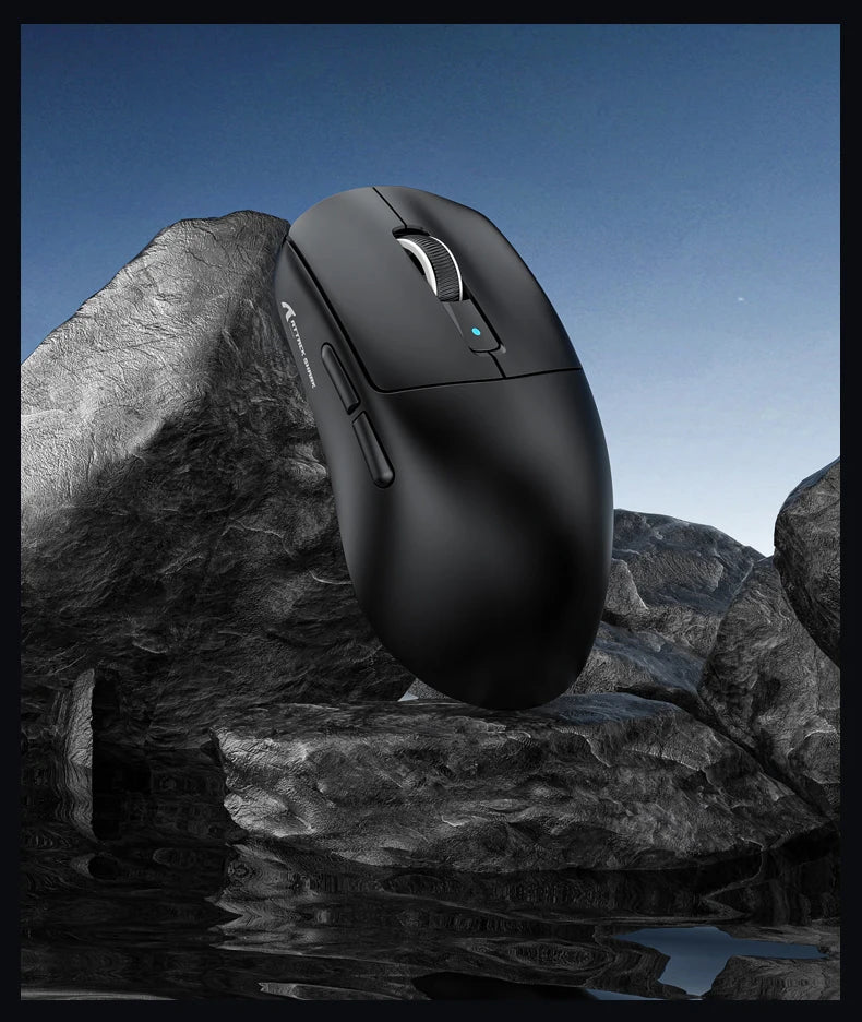 Mouse gaming wireless ATTACK SHARK R6 PAW3950MAX, polling 8Khz, ultraleggero 39g, MCU Nordic 52840, microswitch ottici Omron