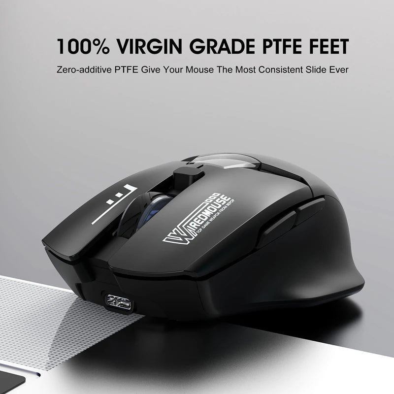 Ratón Bluetooth inalámbrico de doble modo con pantalla inteligente, carga silenciosa, para oficina, gaming, portátil y tablet, universal