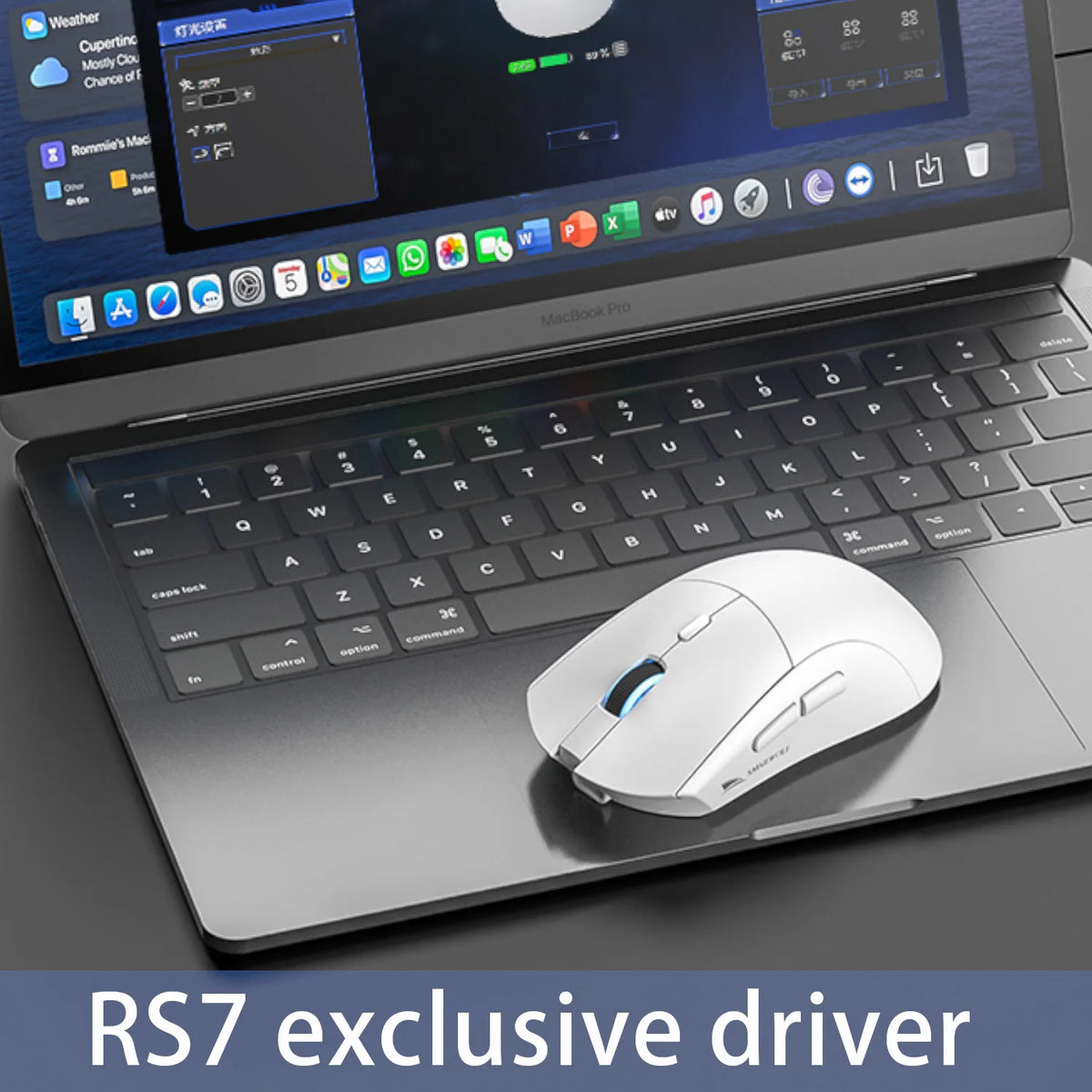 SMAILWOLF RS7 „Bluetooth“ belaidė žaidimų pelė, trijų režimų PAW3311 makrokomandų pelė nešiojamajam kompiuteriui, žaidimams ir biurui