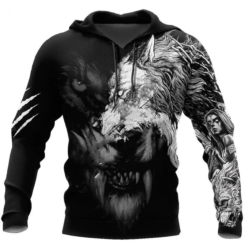 Fashion Autumn lion,wolf Hoodies White Tiger Skin 3D All Over Printed Mens Sweatshirt Unisex Zip Pullover Casual Jacket