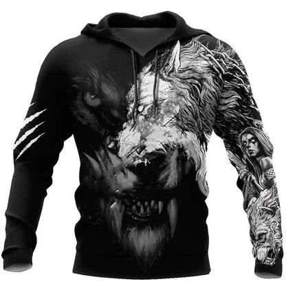 Fashion Autumn lion,wolf Hoodies White Tiger Skin 3D All Over Printed Mens Sweatshirt Unisex Zip Pullover Casual Jacket