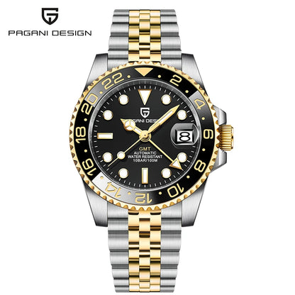 PAGANI DESIGN V3 PD-1662 GMT Watches Men's Luxury Sapphire Automatic Mechanical Watch 40MM Stainless Steel 100M Waterproof Watch