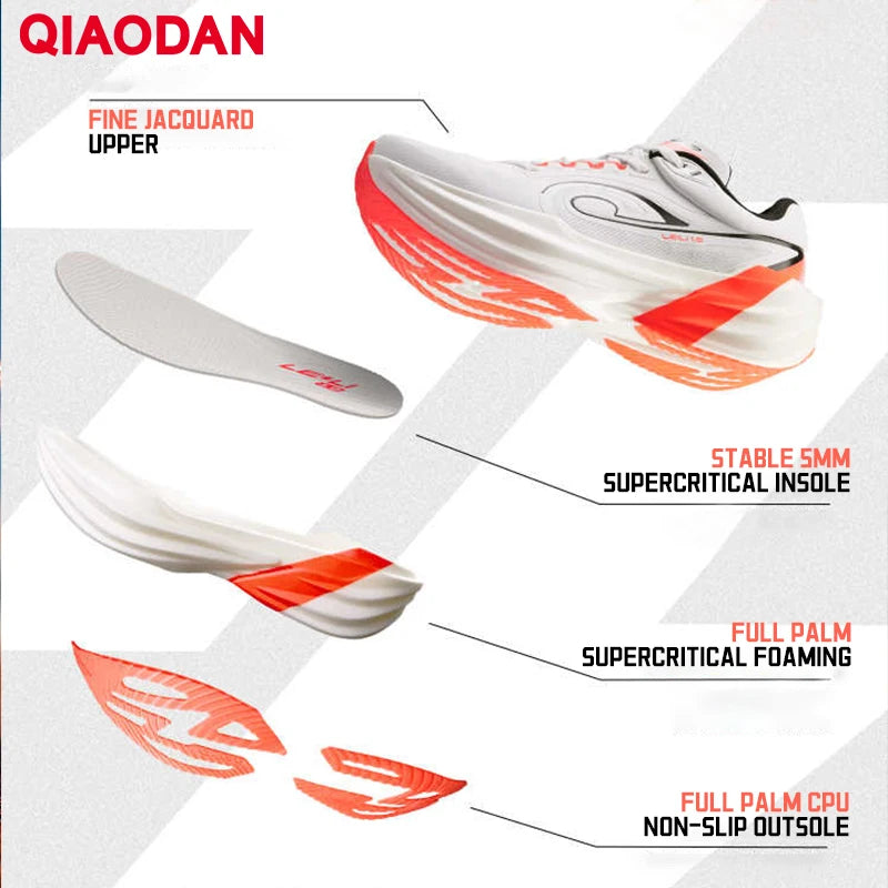 QIAODAN TG1.0 Men's 2026 Marathon Racing Shoes Shock Absorbing High Rebound Distance Training Running Sneakers QDB023253285