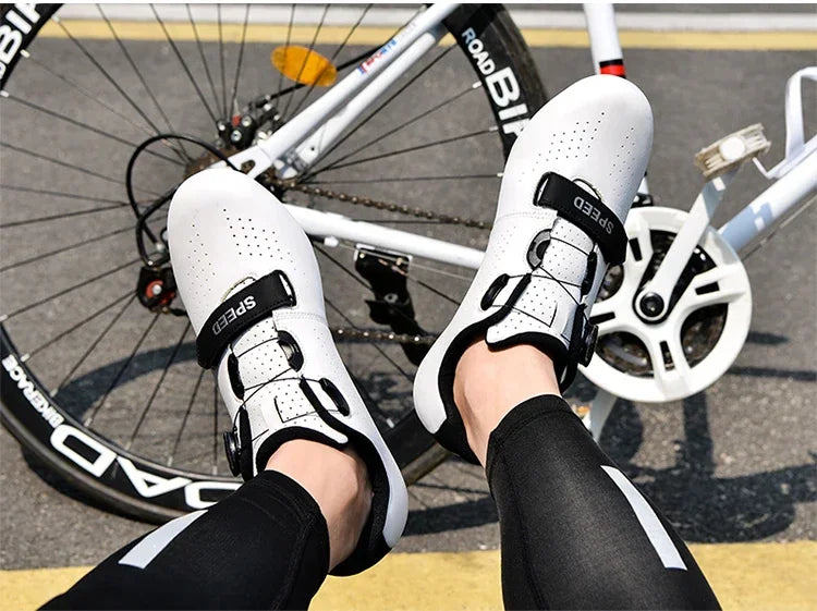 Professional New Sneakers Men Ultralight Double Buckles Cycling Shoes MTB Luminous Road Bike Shoes