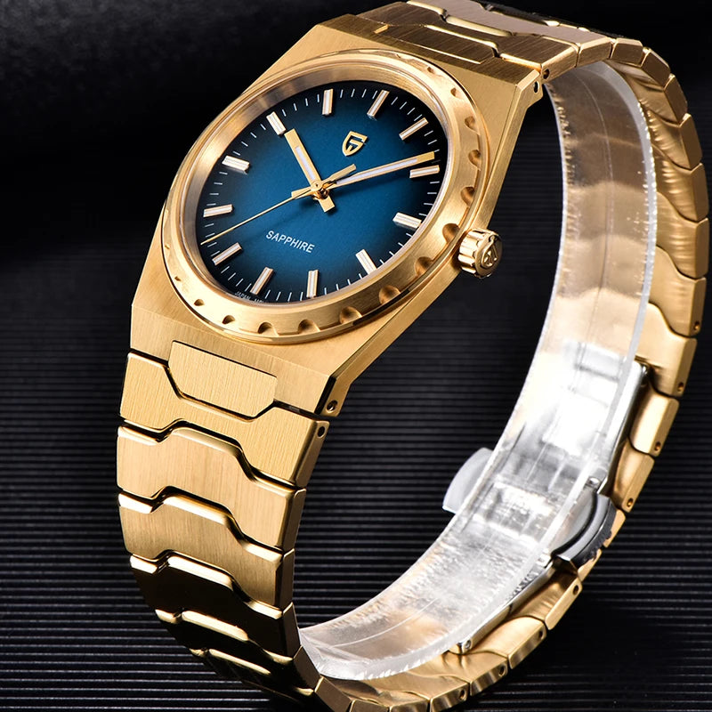 PAGANI DESIGN Men's Quartz Watches Ultra-Thin 7mm Series 37mm Sapphire Stainless Steel Waterproof Watches for Man TMI VJ21