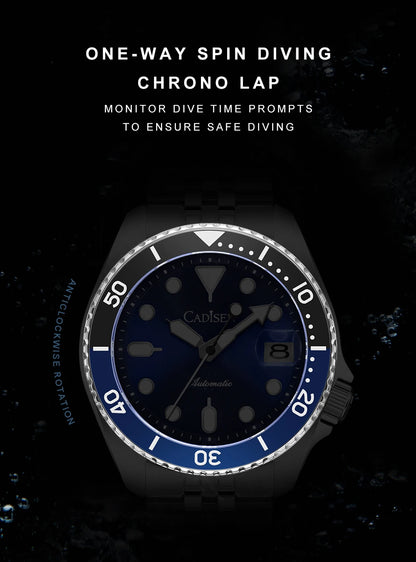 CADISEN New Luminous Men Mechanical Wristwatches Ceramic Bezel MIYOTA 8215 Sapphire Glass Automatic Watch Men relogio masculino