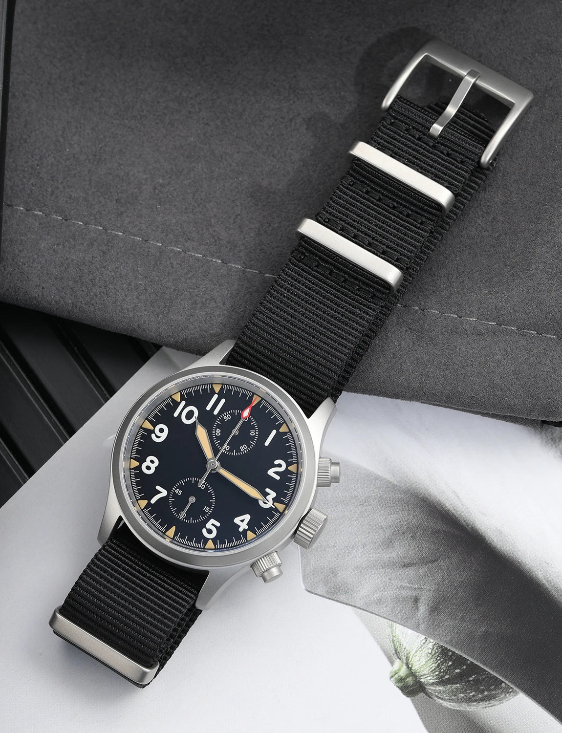 Militado ML1868 Watch - VK61 Quartz Movement 100m Waterproof Watches Men Stainless Steel Chronograph Sapphire Crystal Wristwatch