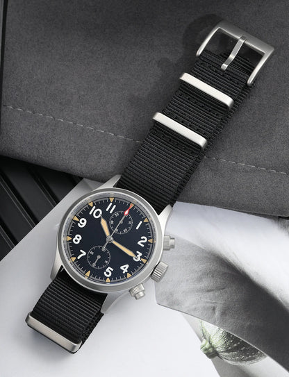 Militado ML1868 Watch - VK61 Quartz Movement 100m Waterproof Watches Men Stainless Steel Chronograph Sapphire Crystal Wristwatch