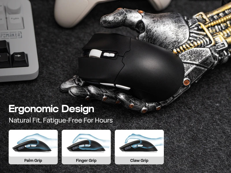Mouse da gaming EPOMAKER Click Lite cablato/BT/wireless 2.4GHz con sensore PAW3311, da 800 a 24000 DPI e batteria da 500mAh per PC/Mac/Linux