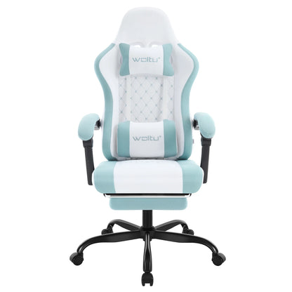 Cadeira de computador giratória WOLTU com função de massagem, cadeira de escritório ergonómica com almofada e apoio para os pés, cadeira gaming ajustável em altura