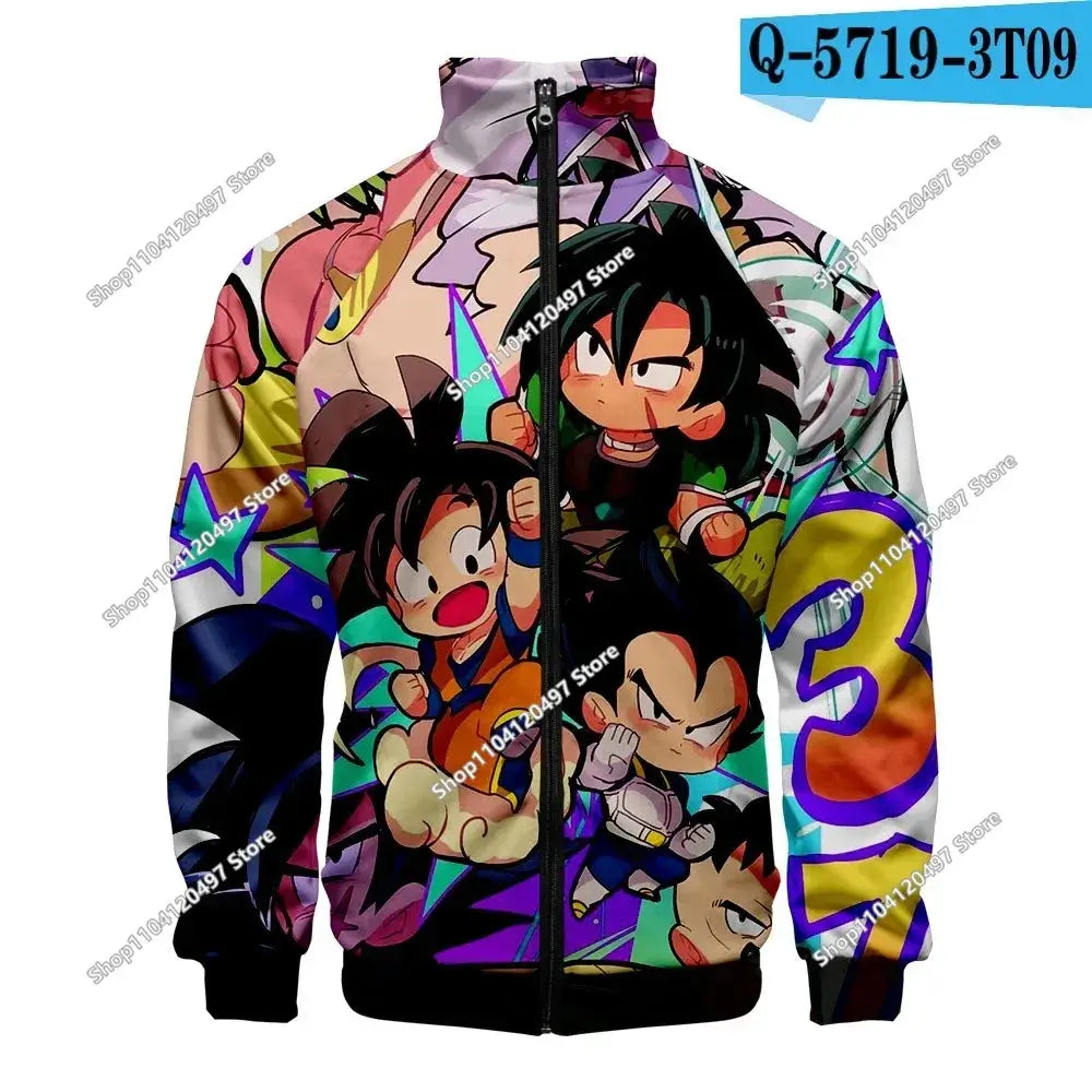 Anime Goku Dragon Ball Jacket Men Women Harajuku Hip Hop Japanese Zip Up Hoodies Goku Clothes Stand Collar Sweatshirt, produit gaming premium Fraquane