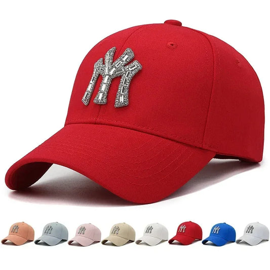 MY kšiltovka s kamínky pro ženy na jaro a podzim, ležérní streetwearová venkovní kšiltovka s kachním kšiltem, módní univerzální baseballová čepice proti slunci