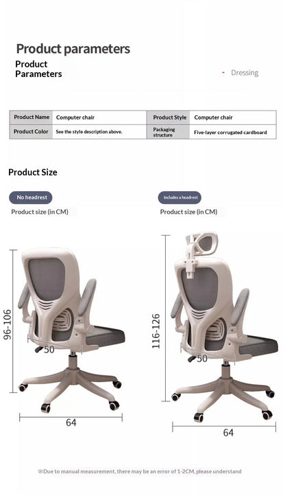 Ergonomic Office Chair with Adjustable Lumbar Support, Mesh High Back, Reclining Swivel Computer Desk Chair with Adjustable Armrests for Home Office & Gaming