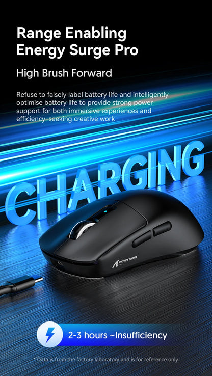 Mouse gaming wireless ATTACK SHARK R6 PAW3950MAX, polling 8Khz, ultraleggero 39g, MCU Nordic 52840, microswitch ottici Omron