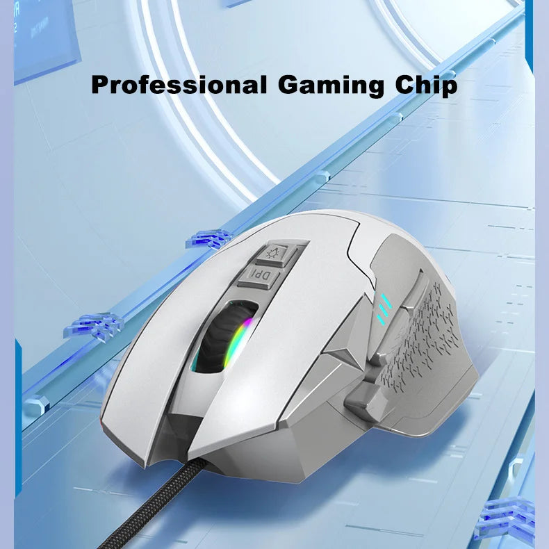 Wired Gaming Mouse 12000 DPI with Macro Programming, RGB Backlight & 10 Buttons