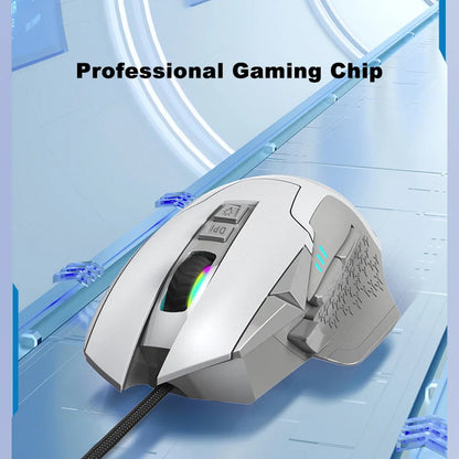 Wired Gaming Mouse 12000 DPI with Macro Programming, RGB Backlight & 10 Buttons