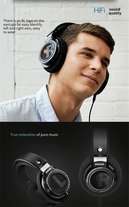 Philips Original SHP9500 Wired Headphones HiFi Stereo HD Mic Call Earphones Sports Running Headset iPhone Android Universal