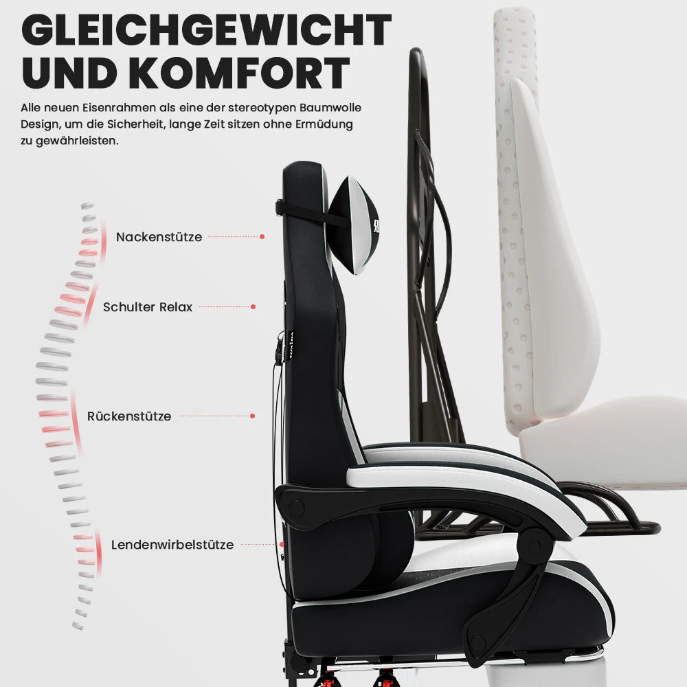 SUKIDA Ergonomic Gaming Chair with Lumbar Support, Adjustable Racing Office Chair, Swivel Executive Chair with Headrest and Armrests