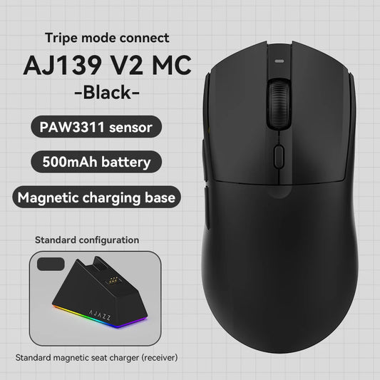 Ratón inalámbrico AJAZZ AJ139Pro/AJ139V2MC con chipset PMW3395/PAW3311, 12000-26000Dpi, ratón gaming profesional