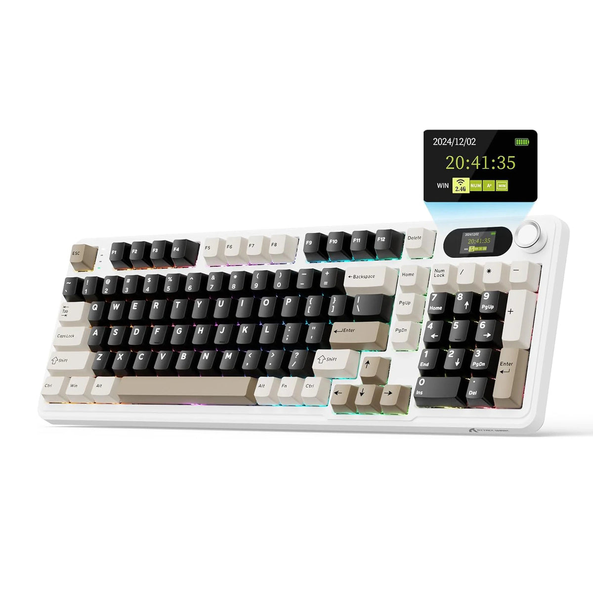 ATTACK SHARK X98Pro Wireless Mechanical Keyboard with Screen & Knob, Tri-Mode Hot Swappable RGB Mechanical Keyboard, Gasket Mounted Gaming Keyboard for PC, Mac & Laptop
