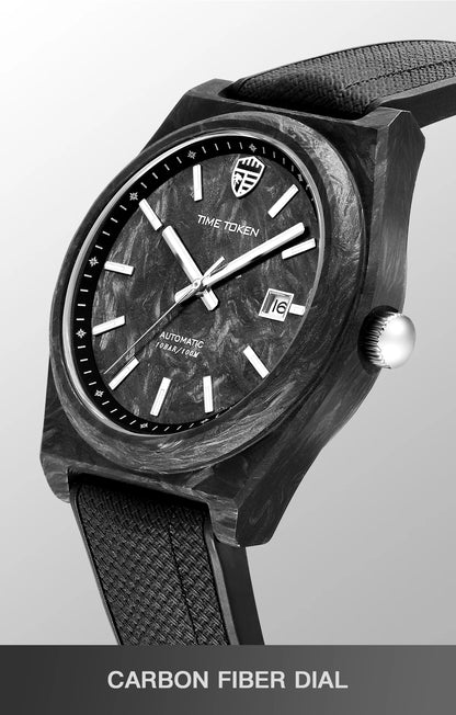 Leuchtende Automatikuhr aus Carbonfaser, 40 mm, Luxus-Taucheruhr, 100 m wasserdicht, Automatikuhr für Herren, Japan Miyota 8215 Uhrwerk
