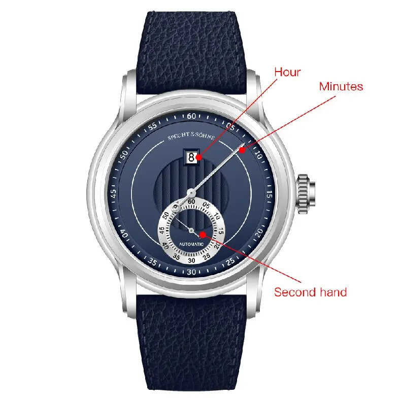 2026 New Luxury Specht & Söhne Jump Hour Watches Automatic Mechanical Watch For Men Sapphire Crystal Stainless Steel Wristwatch