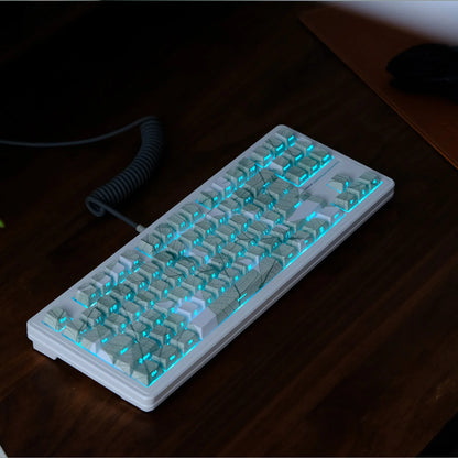 KYOMOT 135 Keys PBT Side Print Keycap Double Shot Cherry Profile Shine Through Keycaps for MX Switch Games Mechanical Keyboard