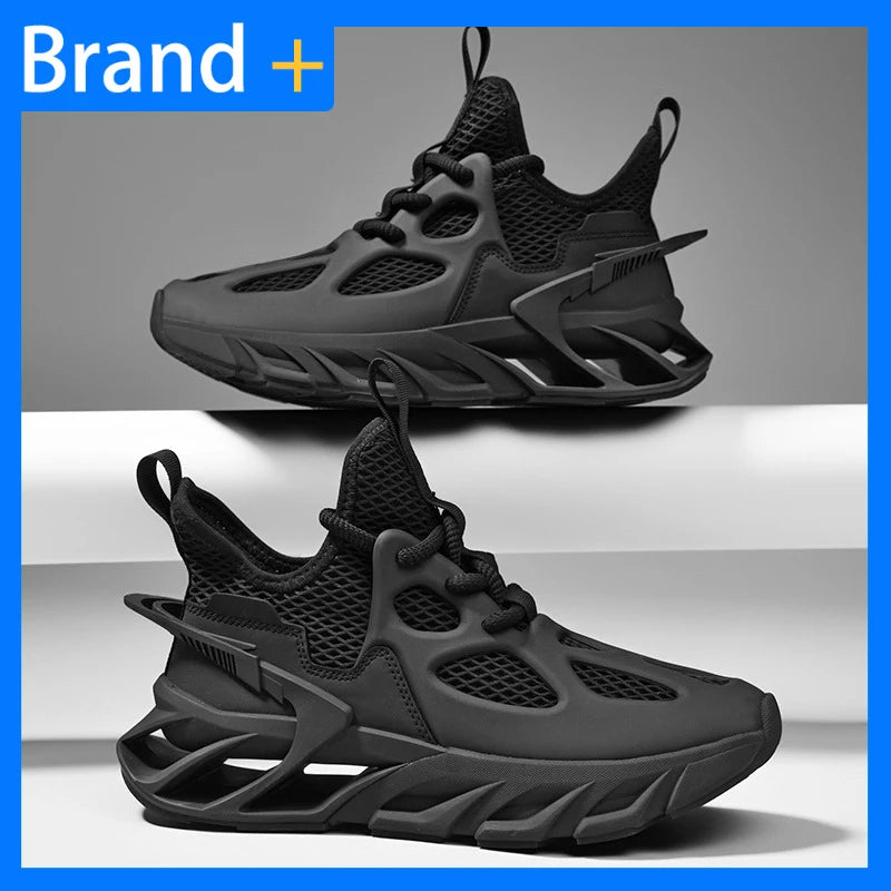 Mens Sports Shoes New Mesh Breathable Outdoor High Elasticity Running Shoes Fashionable Summer Comfortable Sports Tennis Shoes