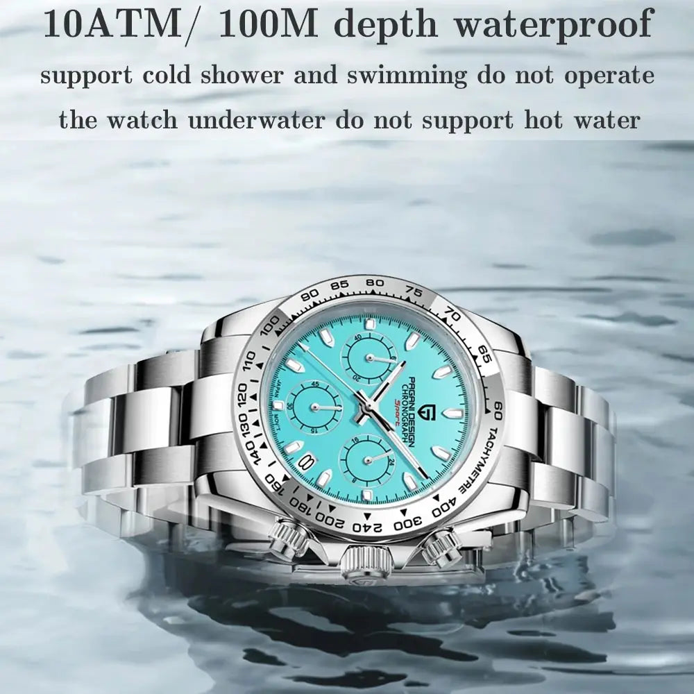 Pagani Design VK63 Fashion Men's Quartz Watch Luxury Sapphire Glass Timing Code Watch Stainless Steel Waterproof 10 Bar PD1727