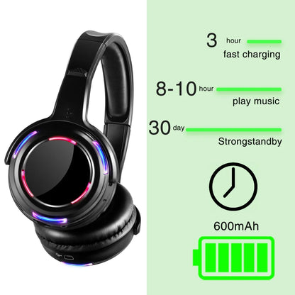 Silent Disco Wireless Headphones with LED Lights, Rechargeable RF Silent Party Headphones for Clubs, Concerts, Meetings & Events