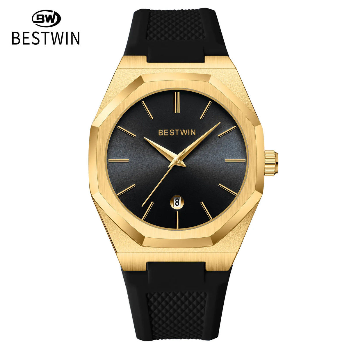Men’s Luxury Sport Quartz Watch  Silicone Strap, Date Display & Waterproof Design