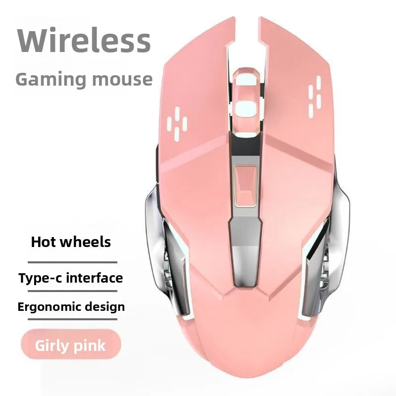 Mouse RGB dual-mode cablato e wireless 2.4G, mouse gaming ricaricabile silenzioso, mouse regolabile 3600 DPI per laptop