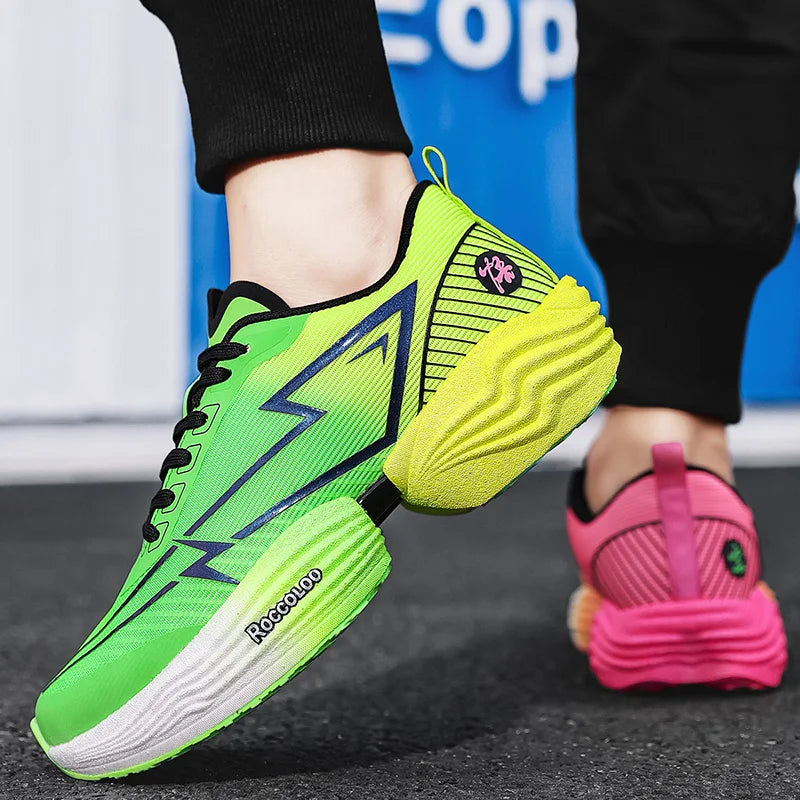 Couple Sports Shoes Professional Marathon Comfortable Jogging Shock-absorbing Training Shoes High Rebound Anti Slip Racing Shoes