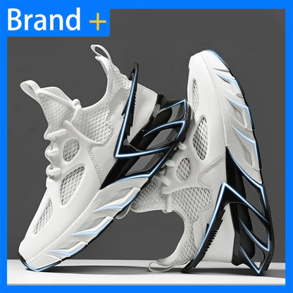 Mens Sports Shoes New Mesh Breathable Outdoor High Elasticity Running Shoes Fashionable Summer Comfortable Sports Tennis Shoes