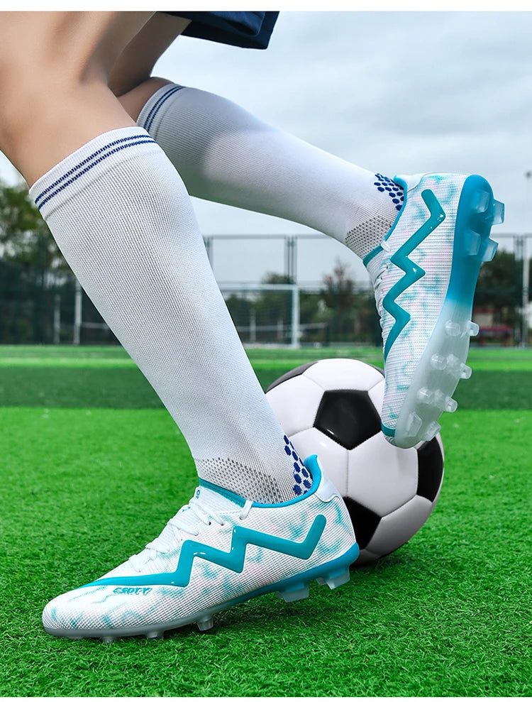 Mens Football Shoes Anti Slip Wear-resistant Grass Contest Training Youth Football Boots Light Five-a-side Soccer Shoes for Man
